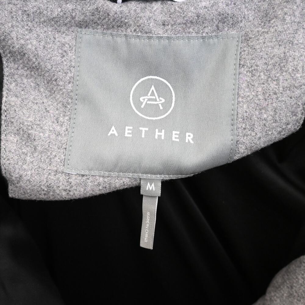Aether Gray Wool Blend Chelsea Goose Down Puffer Coat Size M - Picture 5 of 6